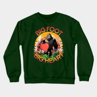 Bigfoot Hearts Valentines Day Big Foot Big Hearts Sasquatch Crewneck Sweatshirt